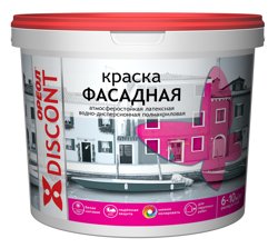 Краска ВД фасадная атмосферостойкая белая матовая ОРЕОЛ ДИСКОНТ 25 кг
