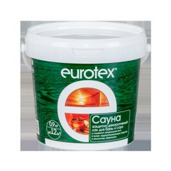 Лак EUROTEX - САУНА 0,9кг (+150C с воском) ( Т-ра перевозки не ниже +5град)
