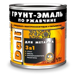 Грунт-эмаль по ржавчине 3 в 1 коричневая (RAL 8017) 0,75л DALI