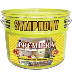 Эмаль SYMPHONY премьера акриловая влагостойкая шелковисто-матовая база С 0,9л