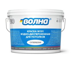 Краска ВД потолочная супербелая ВОЛНА W101 6 кг