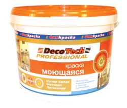 Краска ВД интерьерная моющаяся матовая латексная DecoTech 10/9л База WA
