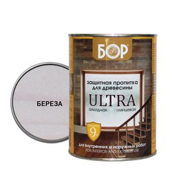 Пропитка защитная БОР ULTRA тонирующая алкидная глянцевая БЕРЕЗА 0,75кг