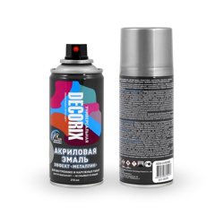 Краска аэрозольная универсальная акриловая с металлическим эффектом Decorix хром 210 мл