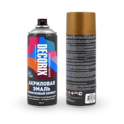 Краска аэрозольная универсальная акриловая с молотковым эффектом Decorix золото 520 мл