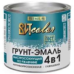 Грунт-эмаль по ржавчине 4 в 1 быстросохнущая ярко-зеленая 1,8 кг (сушка 5 часов) ВИТ color