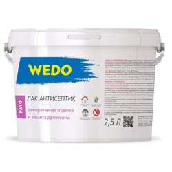 Лак-антисептик акриловый WEDO PA 10 тик 2,5л