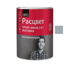 Грунт-эмаль по ржавчине 3 в 1 быстросохнущая серая матовая 0,9кг РАСЦВЕТ