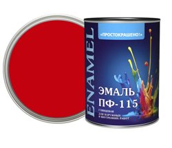 Эмаль ПФ-115 красная 1,8кг Простокрашено БАУ