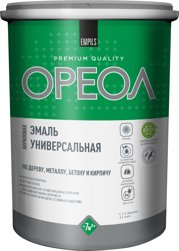 Эмаль ОРЕОЛ акриловая глянцевая белая 4,7 кг