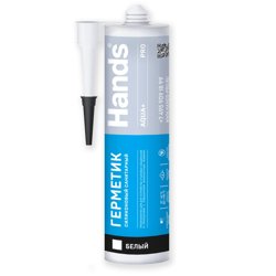 Герметик силиконовый санитарный белый Hands АКВА+ ПРО (AQUA+ PRO) 280 мл