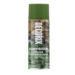 Краска аэрозольная акриловая Decorix зеленый камуфляж матовая 520 мл