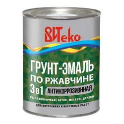 Грунт-эмаль по ржавчине 3 в 1 темно-серая 0,8кг ВИТЕКО