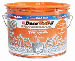 Грунт-эмаль по ржавчине 3 в 1 быстросохнущая графит (RAL 7024) 0,9кг DecoTech