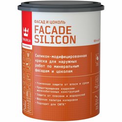 Краска ВД фасадная акриловая глубокоматовая База C TIKKIVALA (Tikkurila) Facade Silicon 0,9л