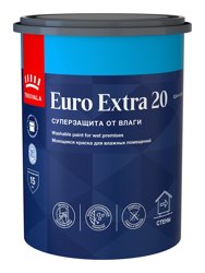 Краска ВД интерьерная моющаяся полуматовая Tikkivala (Tikkurila) EURO EXTRA 20 База А 0,9л