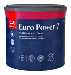 Краска ВД интерьерная моющаяся матовая Tikkivala (Tikkurila) EURO POWER 7 База C 2,7л