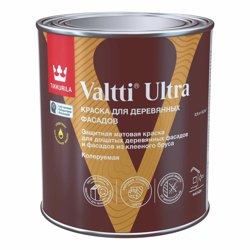 Краска ВД для деревянных фасадов матовая База А TIKKIVALA (Tikkurila) VALTTI ULTRA 0,9л