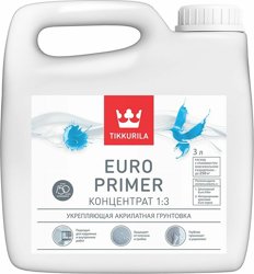 Грунт глубокого проникновения Tikkivala EURO PRIMER концентрат 1:3, 3л