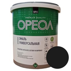 Эмаль ОРЕОЛ акриловая матовая чёрная 2,5 кг
