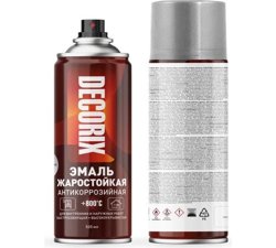 Эмаль аэрозольная акриловая жаростойкая Decorix белый (+800°С) 520 мл