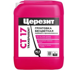 Грунт глуб.проникновения CERESIT CТ 17 TRANSPARENT для внутренних и наружных работ 10 л