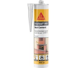 Герметик силикатный высокотемпературный для печей и каминов черный SikaSeal 419 Heat Cement 300мл (до +1500 °C)