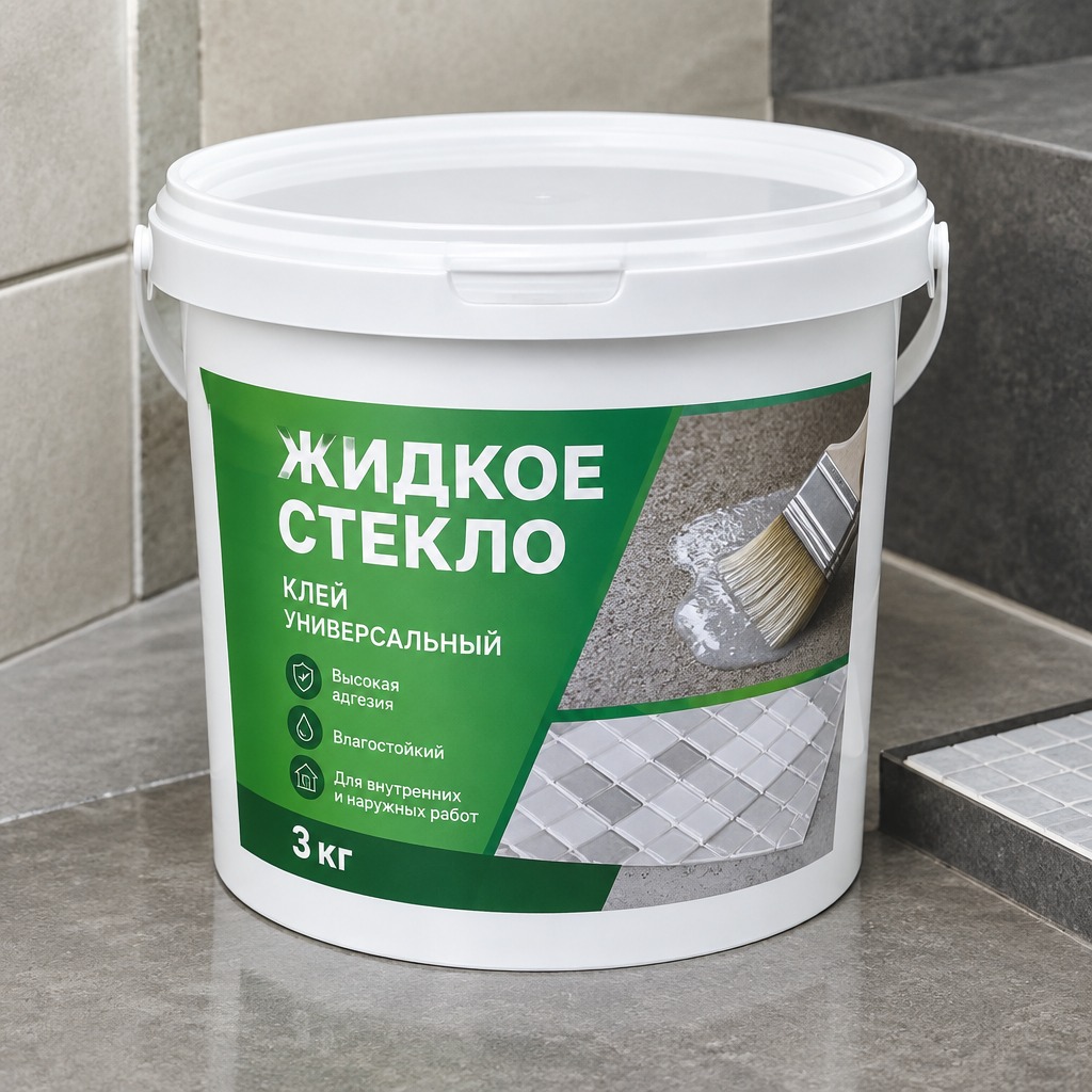 Клей жидкое стекло 3 кг.