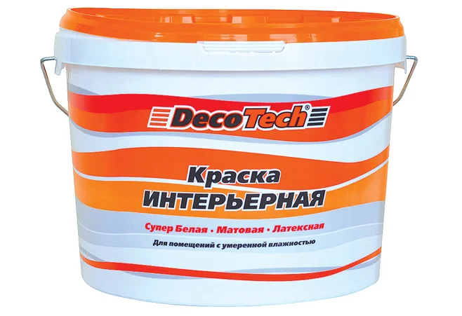 Краска ВД интерьерная матовая латексная DecoTech 2,7л 4 кг (Т-ра перевозки не ниже -4град)