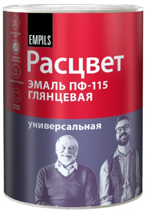 Эмаль ПФ-115 белая 0,9кг ТЗ "РАСЦВЕТ" ГОСТ 6455-2023 6883