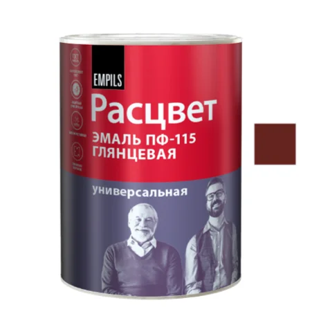 Эмаль ПФ-115 вишнёвая 0,9кг ТЗ "РАСЦВЕТ" ГОСТ 6455-2023