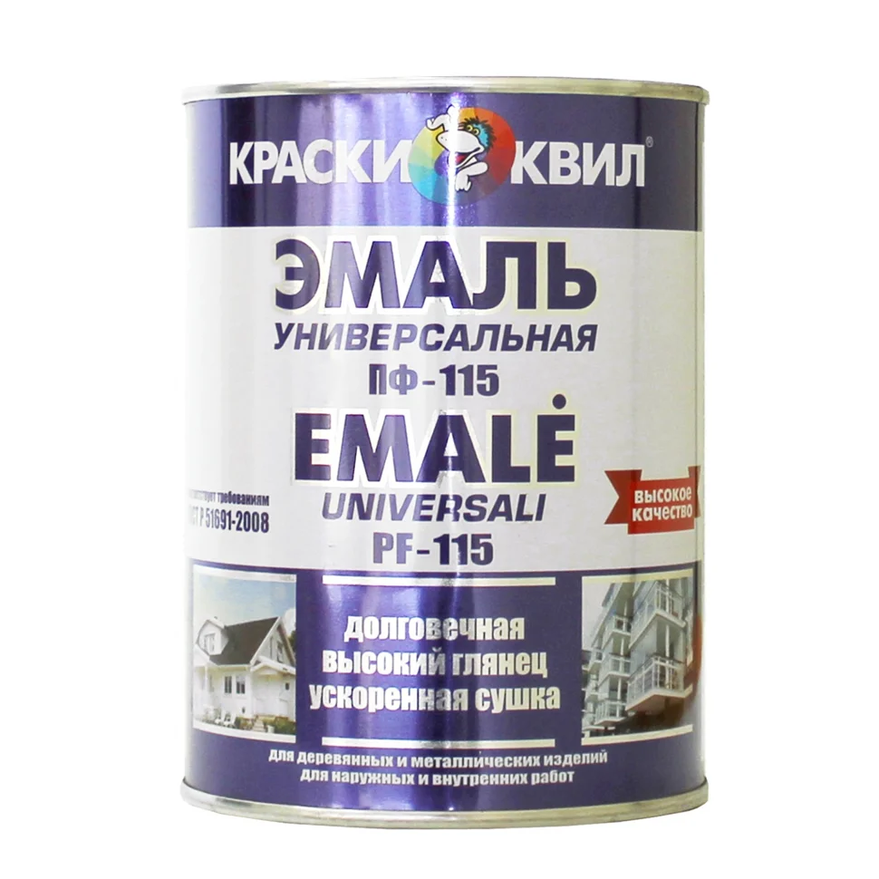 Эмаль ПФ-115 ярко-зеленая 0,9кг КВИЛ универсальная