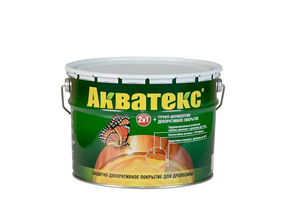 Основа алкидная Акватекс 2 в 1 - махагон 10л УФ-защита, влажн. древесина 40%