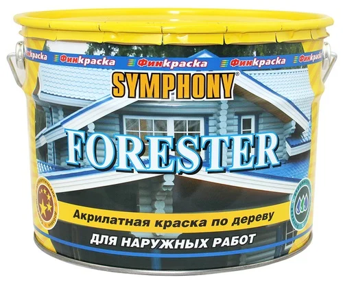 Краска ВД фасадная по дереву форестер База С SYMPHONY 9л