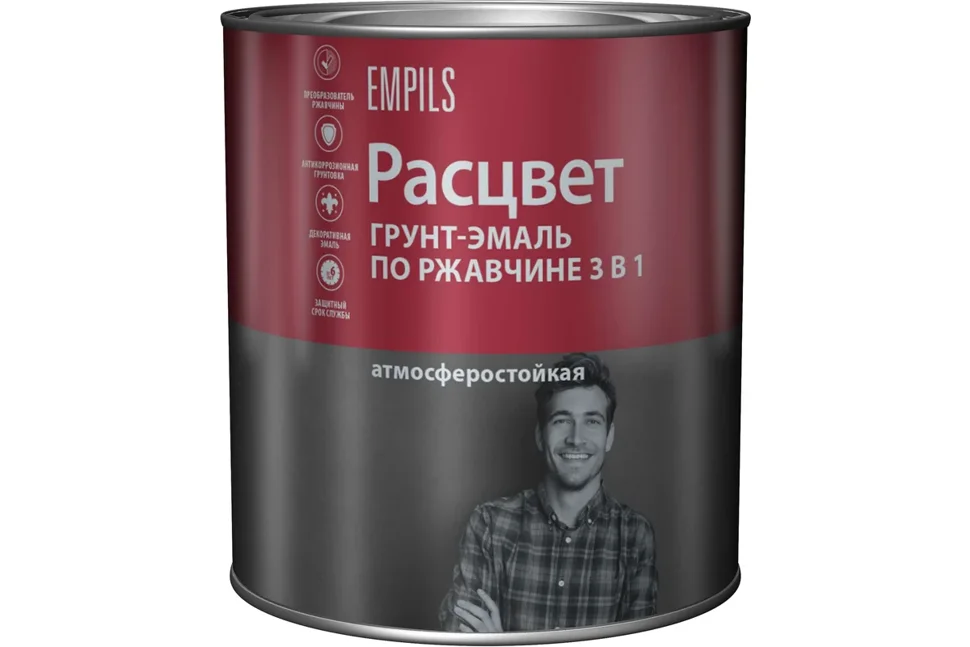 Грунт-эмаль по ржавчине 3 в 1 белая 1,9кг РАСЦВЕТ