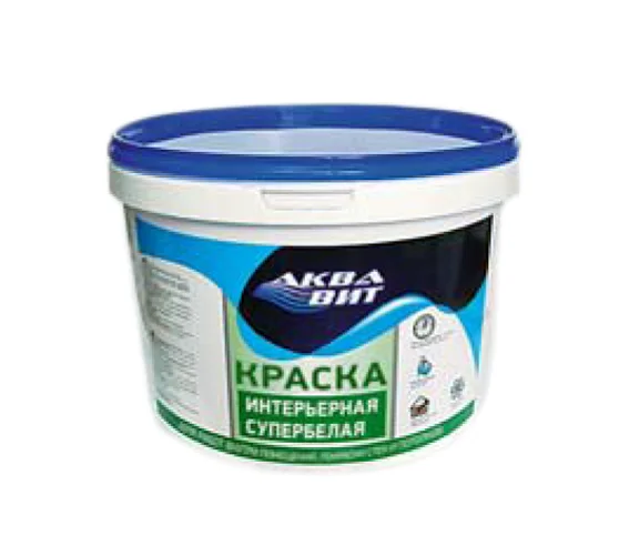 Краска ВД для стен и потолков супербелая АКВА ВИТ 20 кг