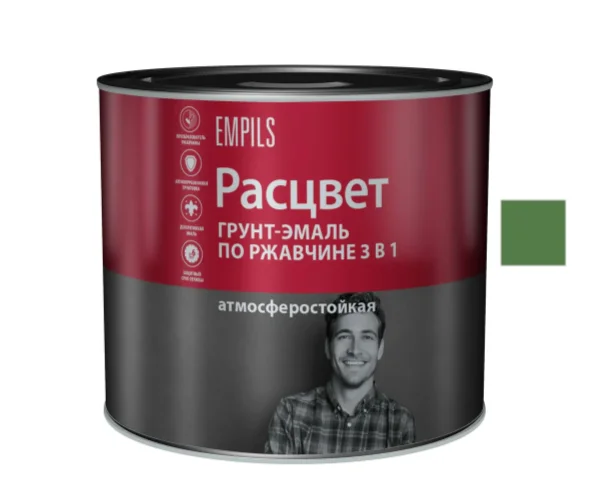 Грунт-эмаль по ржавчине 3 в 1 зеленая (RAL 6029) 2,7кг РАСЦВЕТ 5311
