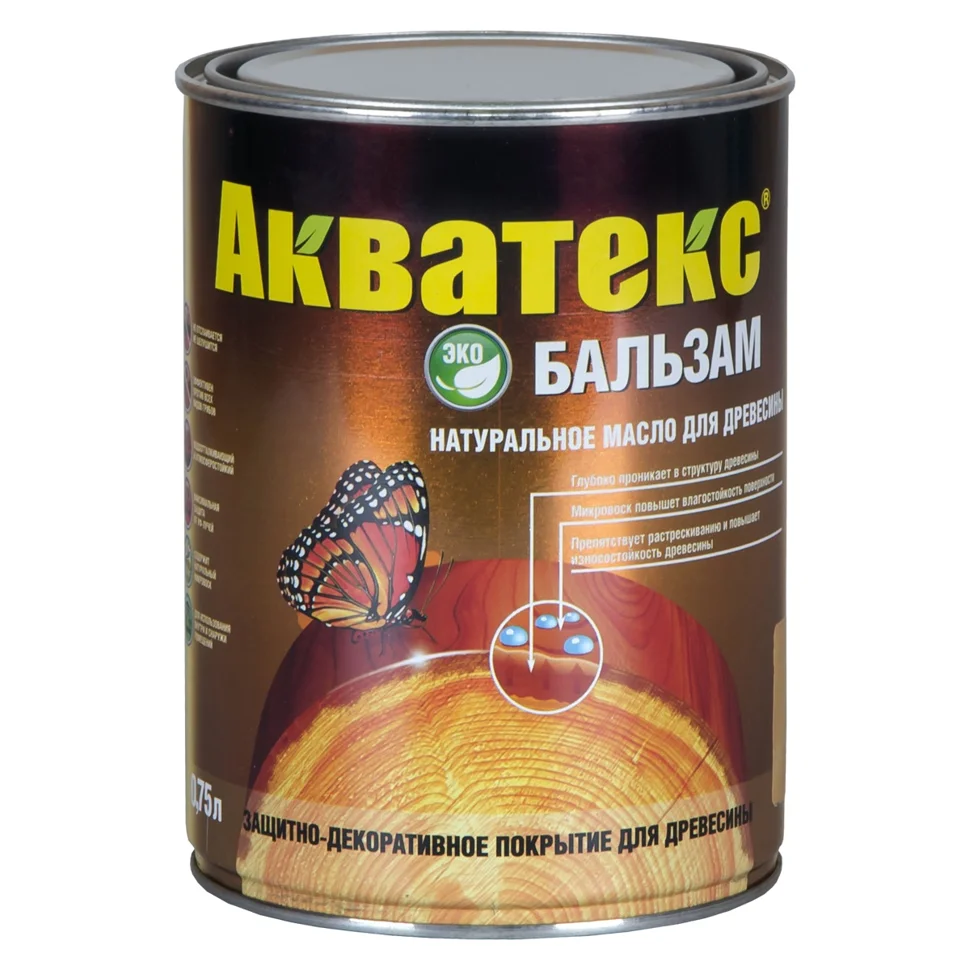 Масло натуральное Акватекс БАЛЬЗАМ (тик) 0,75л
