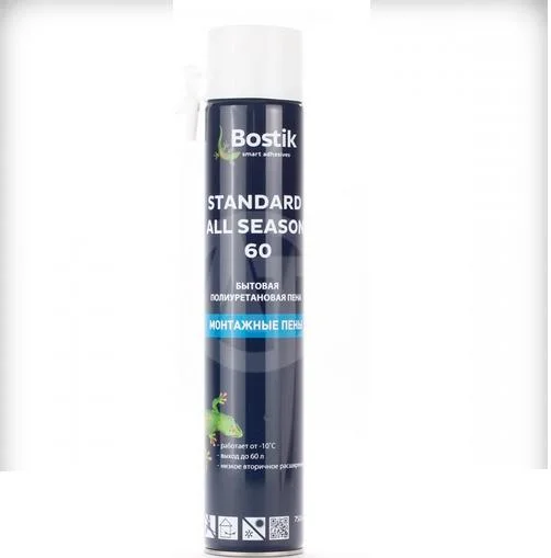 Пена монтажная бытовая BOSTIK Standard 60 750 мл полиуретановая (Т-ра перевозки не ниже +5град)