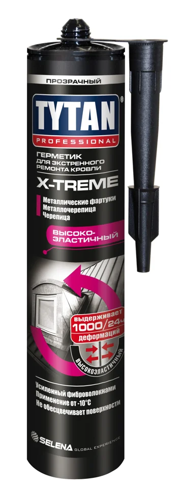 Герметик для экстренного ремонта кровли прозрачный TYTAN Professional X-treme 310 мл