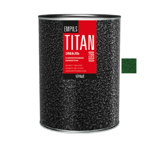 Эмаль ОРЕОЛ TITAN с молотковым эффектом алкидно-стирольная тёмно-зелёная 0,8 кг
