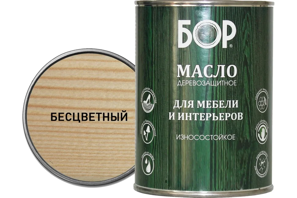 Масло для мебели и интерьеров Бор бесцветный 1л