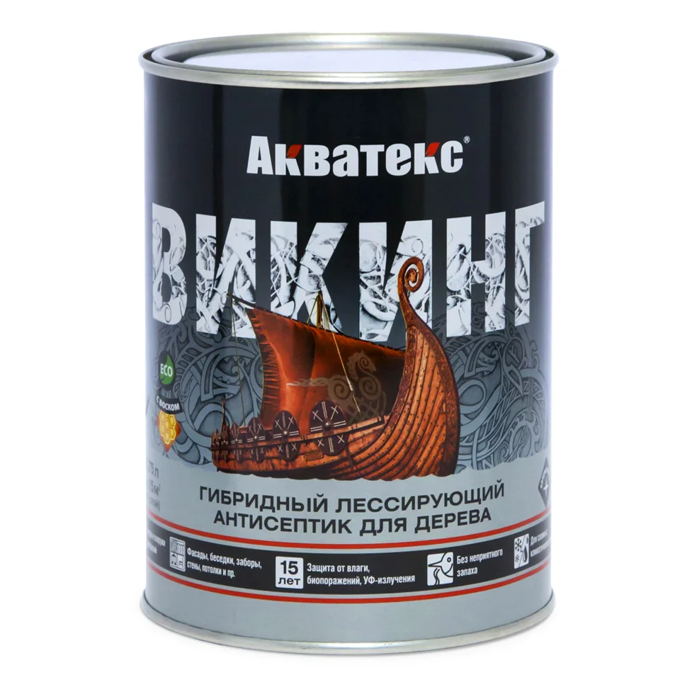 Антисептик лессирующий Акватекс ВИКИНГ для дерева тик 0,75 л