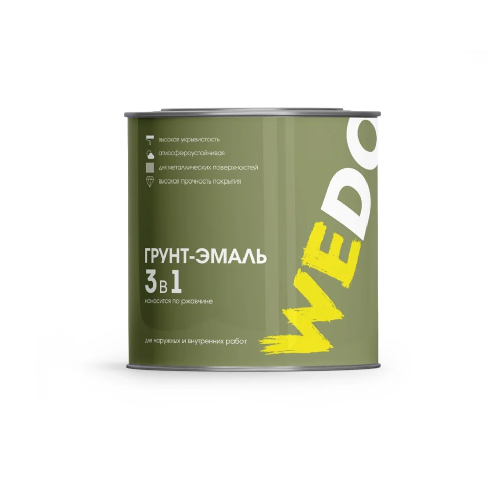 Грунт-эмаль по ржавчине 3 в 1 красная 2,7 кг WEDO
