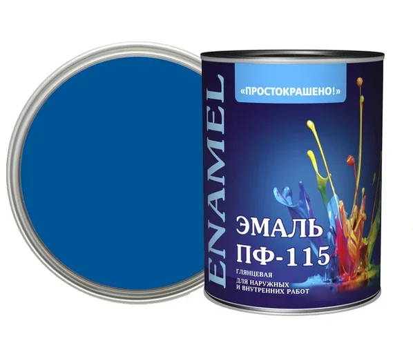 Эмаль ПФ-115 синяя 1,8кг Простокрашено БАУ