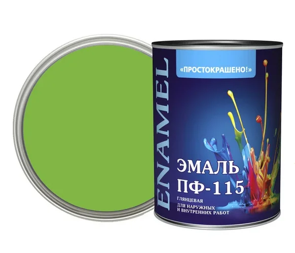 Эмаль ПФ-115 светло-зелёная 1,8кг Простокрашено БАУ