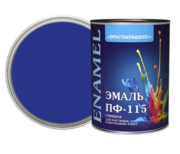 Эмаль ПФ-115 васильковая 1,8кг Простокрашено БАУ
