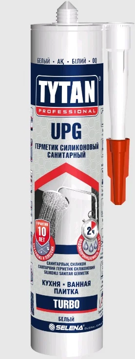 Герметик силиконовый санитарный прозрачный UPG TURBO TYTAN Professional 280мл