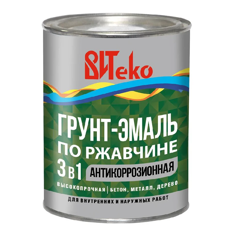 Грунт-эмаль по ржавчине 3 в 1 белая 0,8кг ВИТЕКО