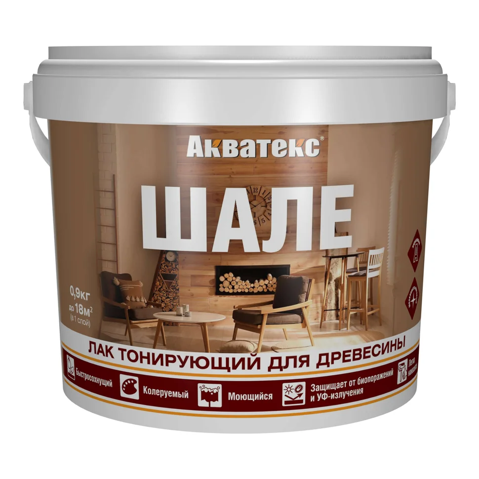 Лак тонирующий для дерева Акватекс ШАЛЕ канадский орех 0,9кг